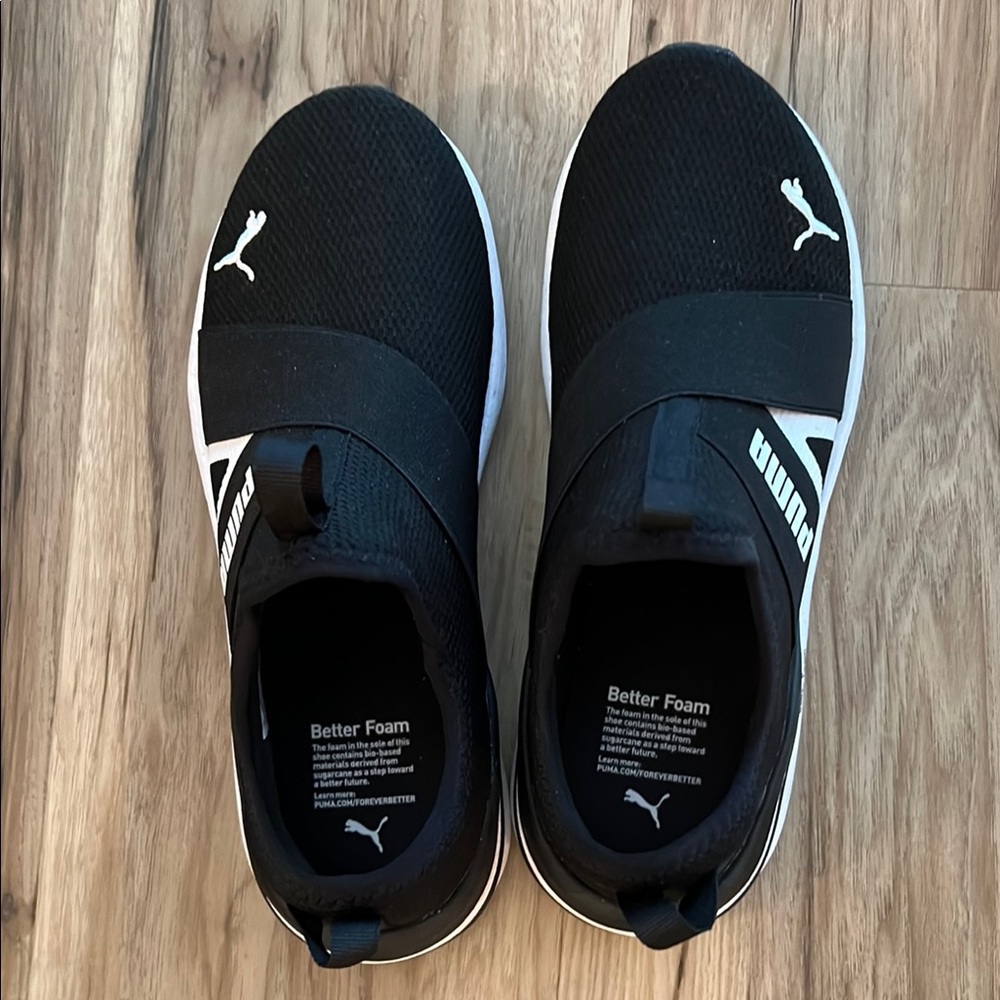Puma Black Slip-On Sneakers